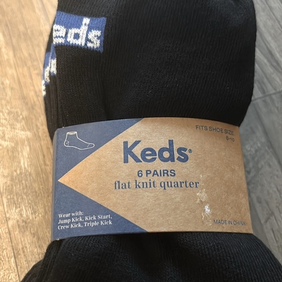 Keds 6 pair flat knit quarter socks elastic band,light,stretch - Picture 2 of 5